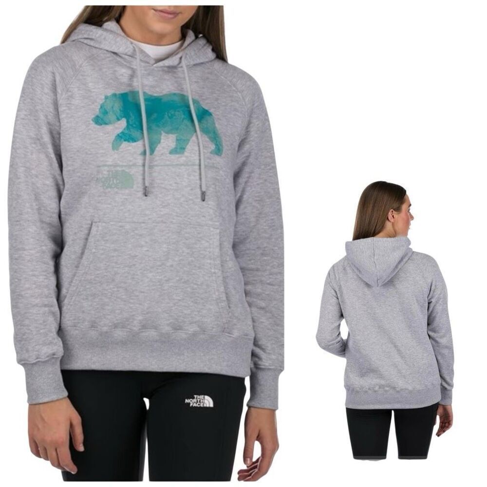 The North Face Bearscape Gray Pullover Hooded Jacket Women X-Small Long Sleeve